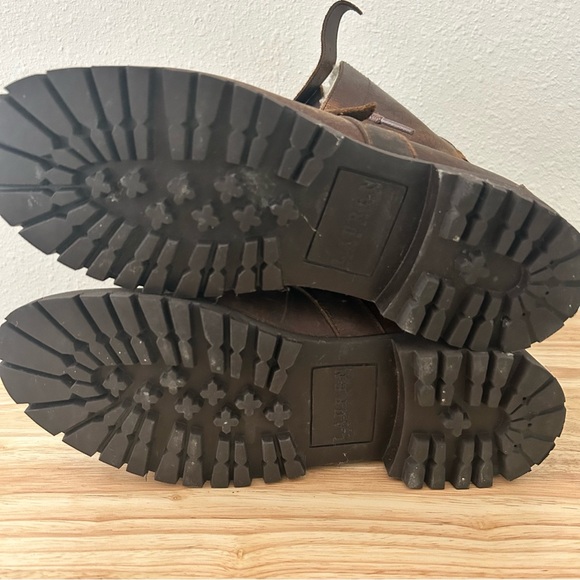 Ralph Lauren Brown Leather Shearling Boots | Cozy Winter Buckle Boots Size 7 - Picture 9 of 12